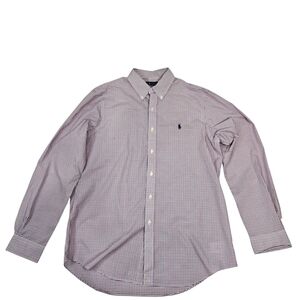 Polo Ralph Lauren Men Classic Fit Red White Strips Size L Formal Casual Bussines